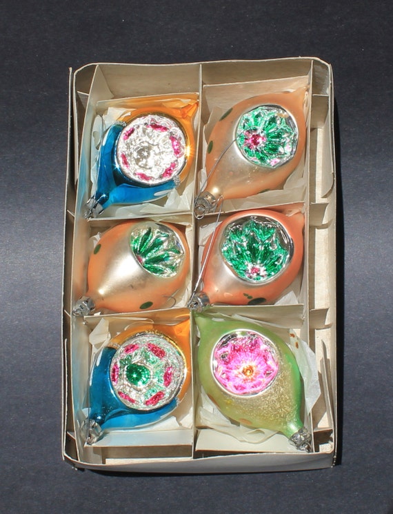 6 Vintage Christmas Ornaments Made in Poland