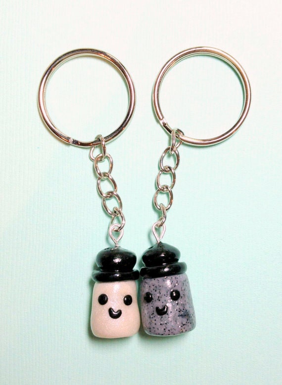 Best Friend Key Chains Salt and Pepper Kawaii Charms BFF