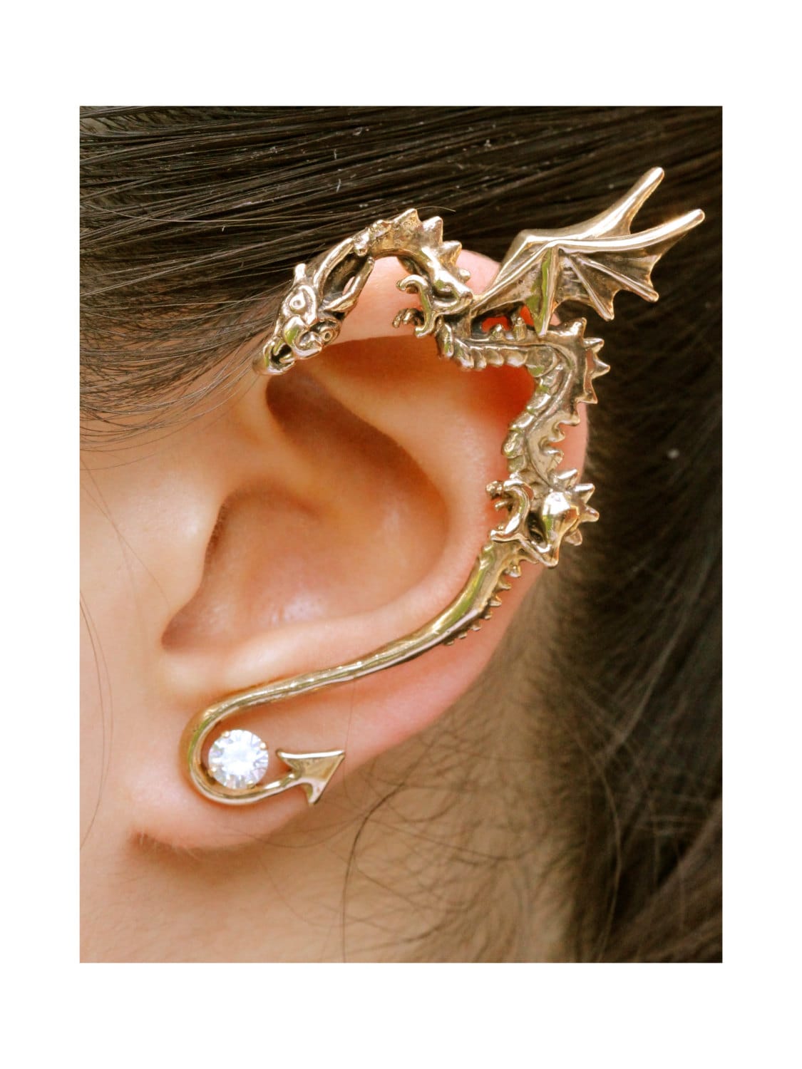 Dragon Ear Wrap Dragon Ear Cuff Bronze Classic Dragon Ear Wrap
