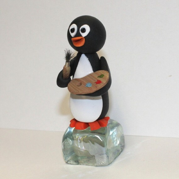 Penguin Picasso Painter Penguin By Cindiraeartiste On Etsy