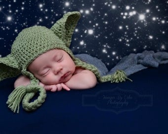 Yoda Hat Star Wars Baby Newborn 0 3m 6m Crochet Photo Prop Baby Clothes Boys Girls Gender Neutral POPULAR Worldwide Fathers Day Gift