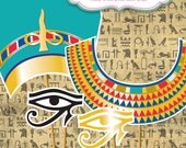 Egyptian King Tut and Queen Nefertiti PHOTO BOOTH PROPS - Printed & Shipped to your door - scarab, cartouche, ankh and Hatshepsut Il_170x135