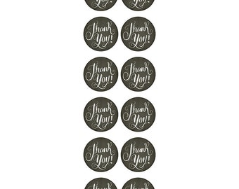 12 Chalkboard Thank You Stickers or Envelope Seals