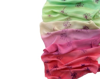 Popular items for pink green scarf on Etsy