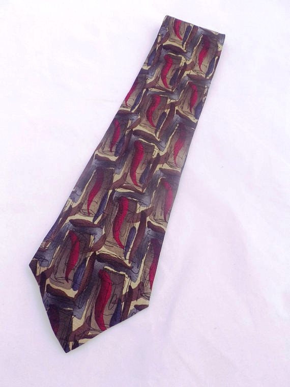90s Jerry Garcia CAROUSEL Tie Vintage Abstract by MadLexVintage