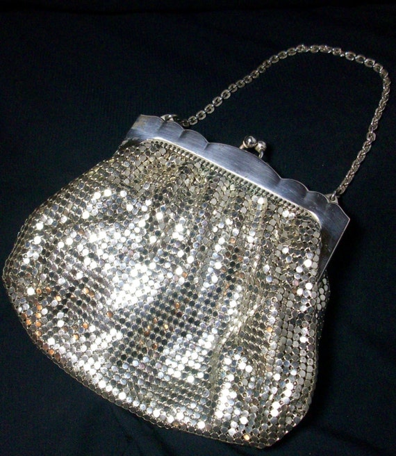 ...  Davis, Silver Mesh, Evening Bag, Handbag, Clutch, Purse #2865