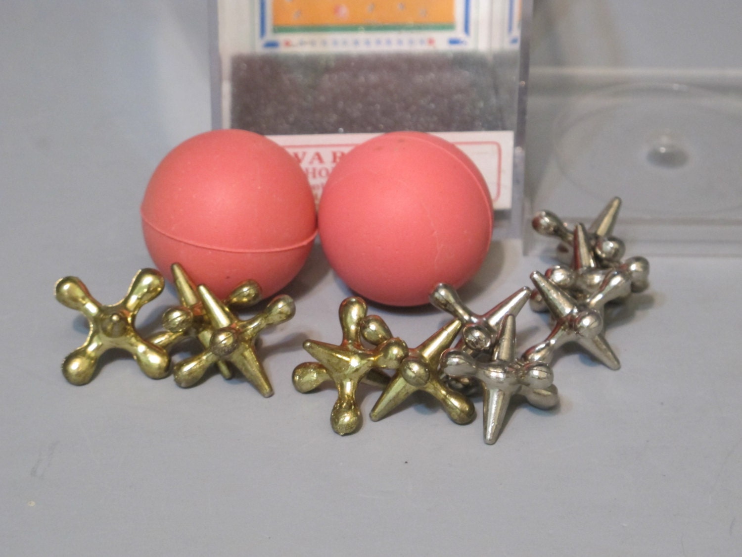 Vintage Jacks and Ball Set / Old Fashioned Game Jax Childhood