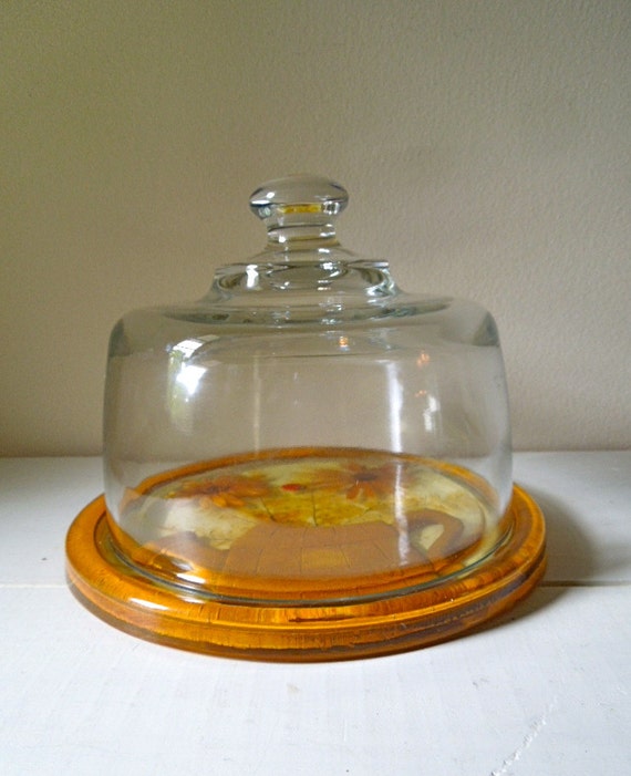 Vintage Cheese Keeper/Server Glass Dome by stuartroadvintage
