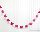 HEART Garland - Irisdecent Fuchsia and White : Valentine's Day Bunting // Wedding Decoration // Party Decoration // Bridal Shower // Hearts Il_170x135