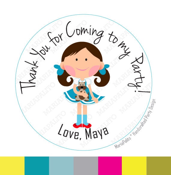 Dorothy Stickers, Wizard of OZ stickers, Thank you Personalized PRINTED round Stickers, tags, Labels or Envelope Seals A940 Il_570xn