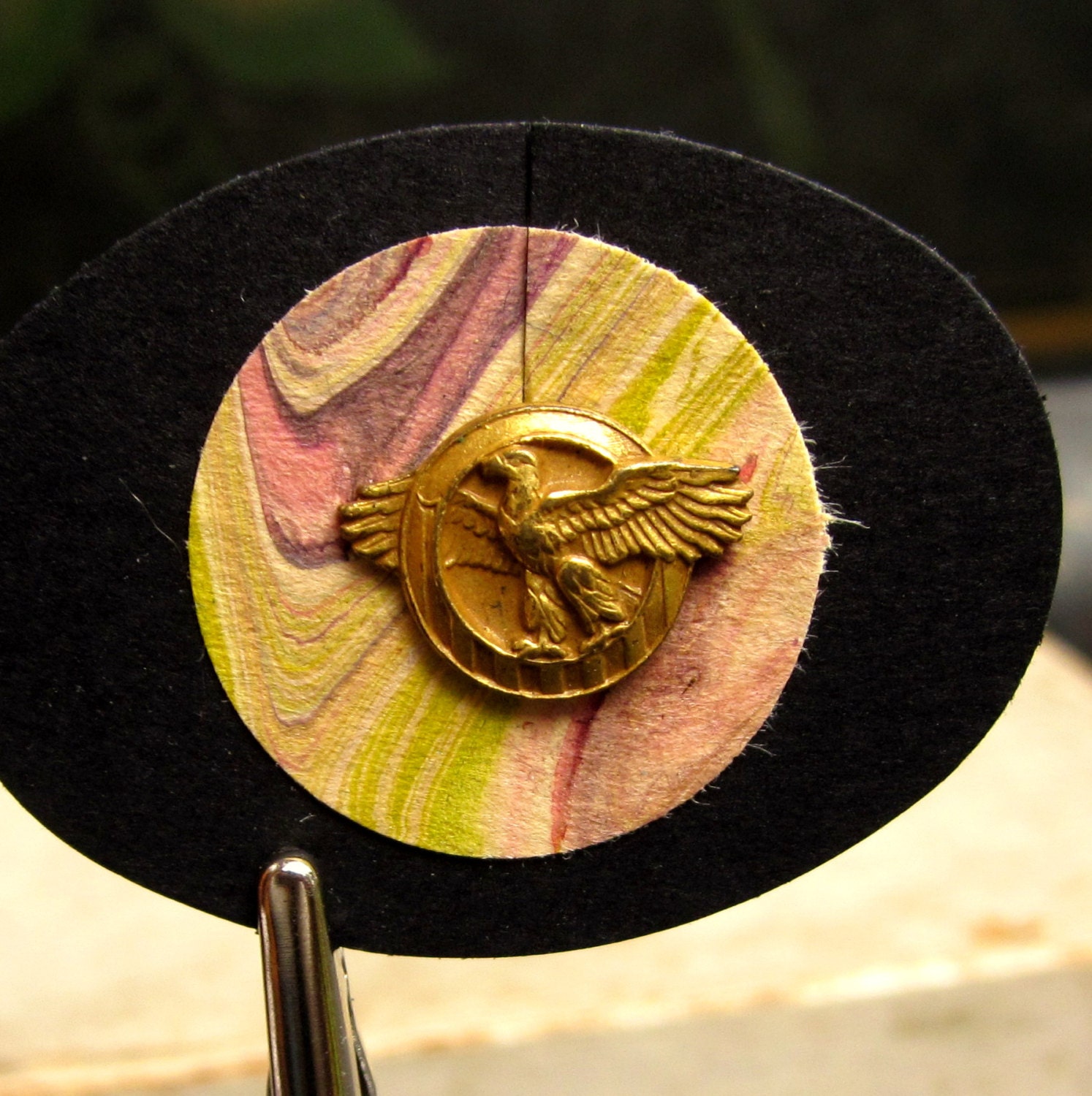 Vintage Lapel Button Honorable Military by GreenLeavesBoutique