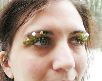 Summer Dandelion Eyelash Jewelry - false eyelashes with miniature flowers