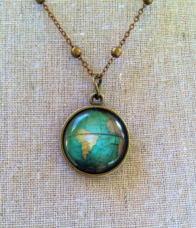 Globe Pendant Necklace One Of A Kind By IndustrialWhimsy On Etsy