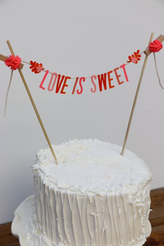 Wedding Cake Banner Cupcake Banner Wedding Cake Topper