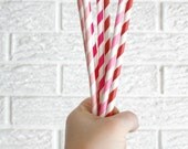 Valentines decor ... 20 paper straws ... baby bridal shower decorations // candy dessert buffet table // wedding party decor Il_170x135