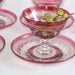 Pairpoint Cranberry Crystal Sherbet with Underplate, Set of 5