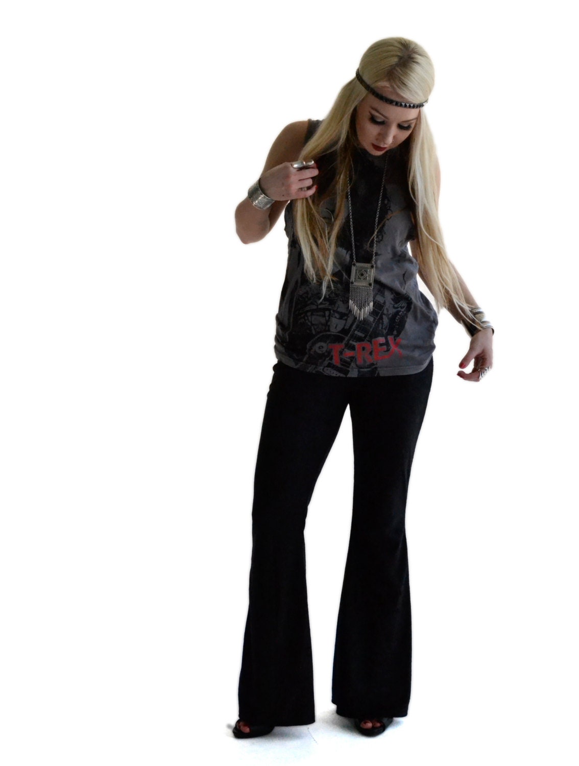 high waisted velvet bell bottoms