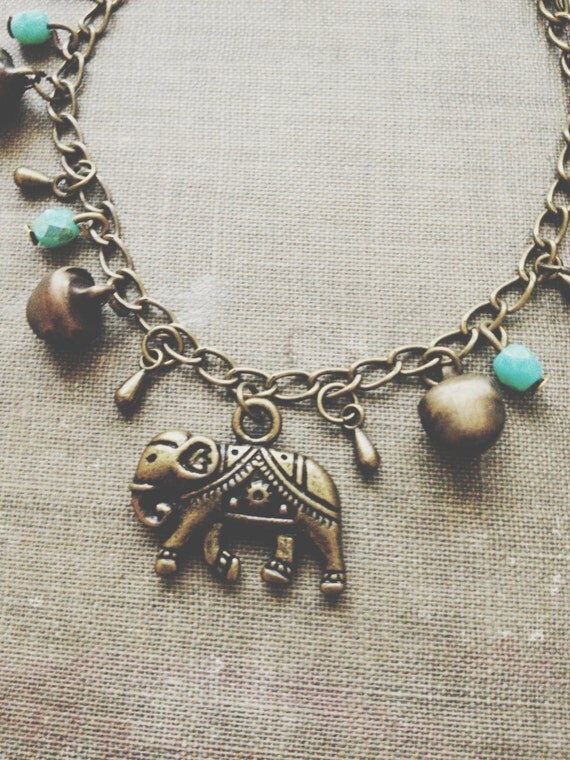 Belle Hibou: Boho Elephant Charm Bracelet