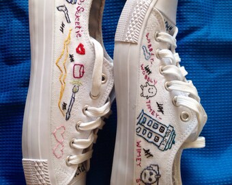 Embroidered Doctor Who sneakers - women's sz 8