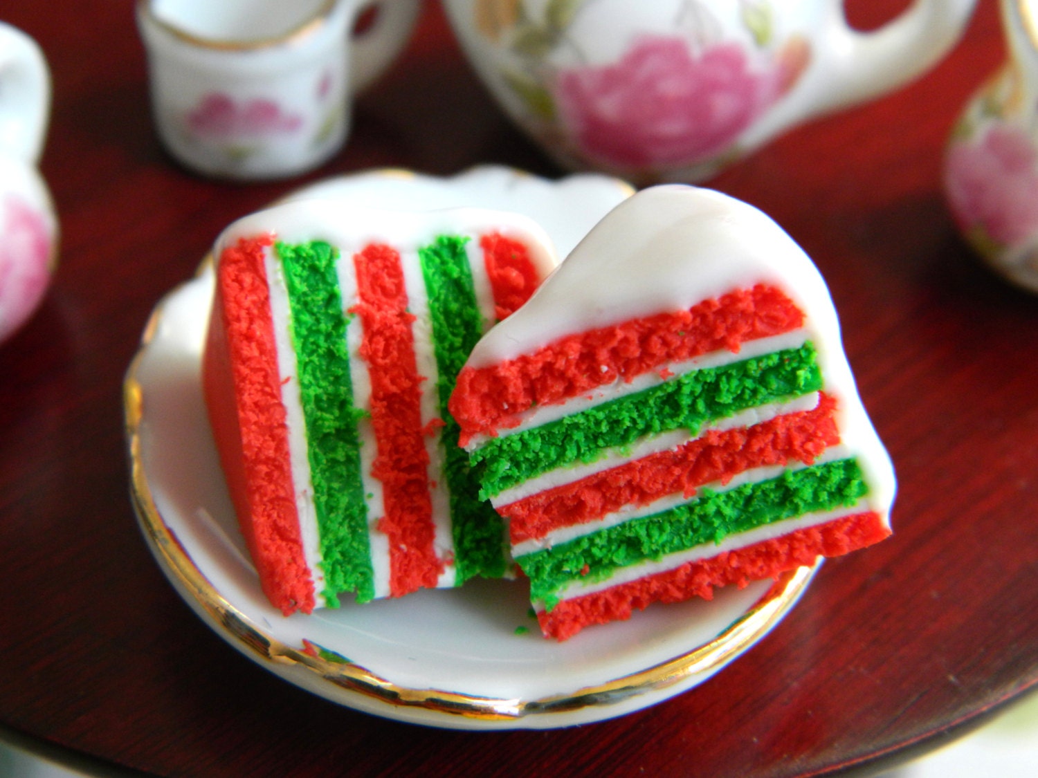 Christmas Red Green Cake Slice Charm Cake Charm Cake