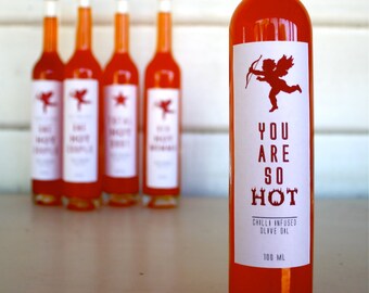 Gift Bottle "You are so Hot" Chilli Infused Olive Oil, Chilli Oil, Valentines Gift, Boyfriend Gift, Girlfriend Gift, Foodie, Hipster Gift