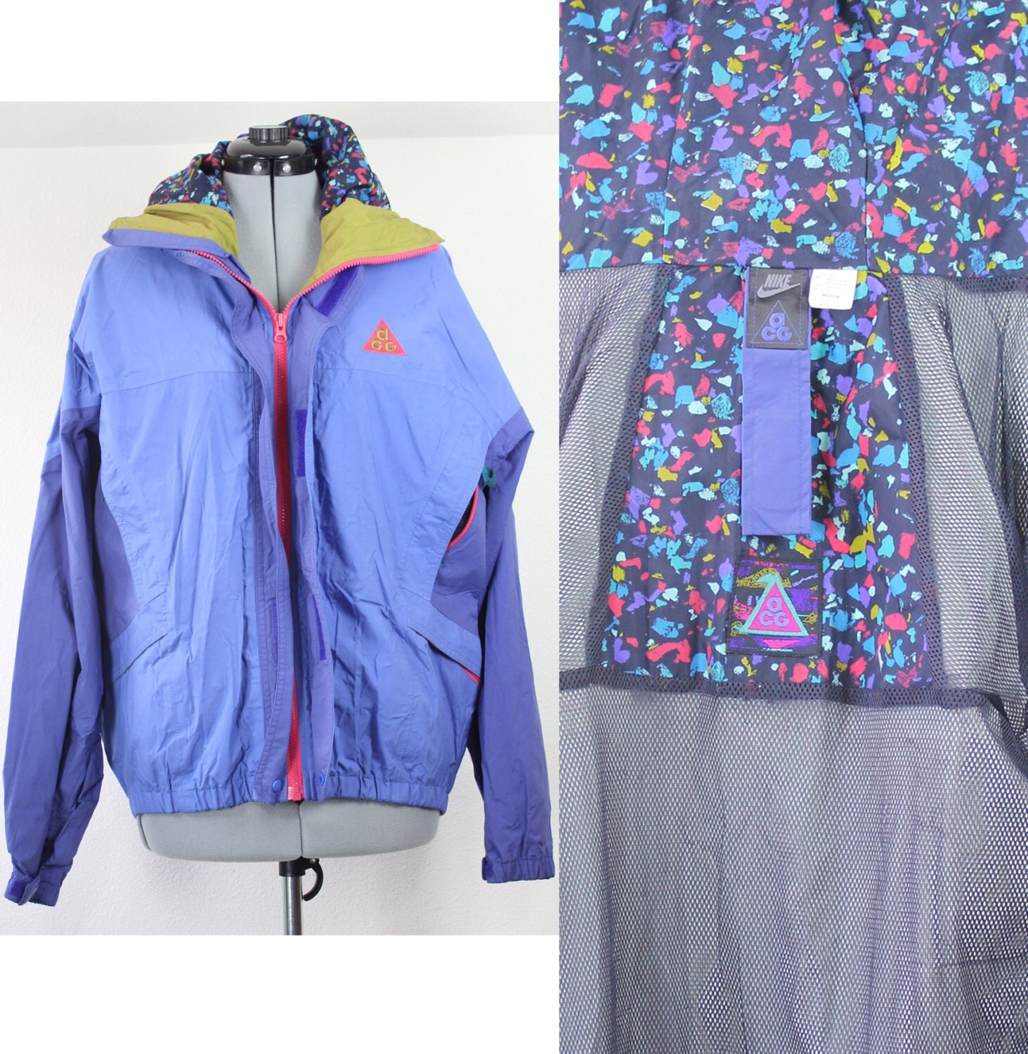 Vintage Retro Blue/Purple Nike ACG Rain Jacket