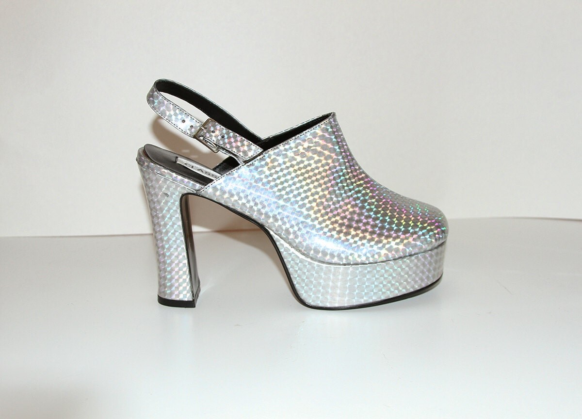 holographic platform shoes