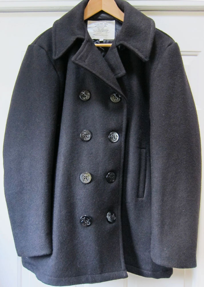 Vintage Navy Pea Coat Men's Military Issue Size 40