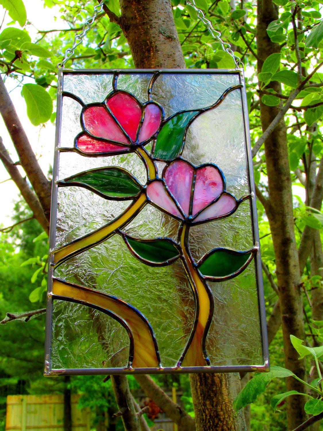 Pink Flower Stained Glass