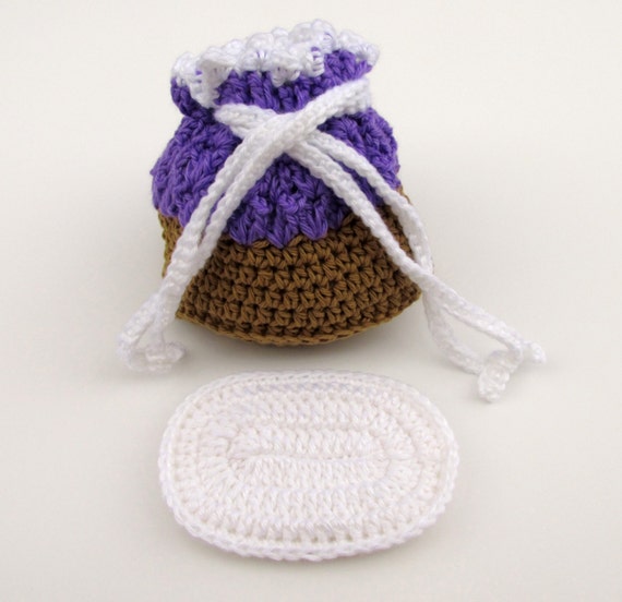 Crochet Cradle Purse in Grape and Brown by ...