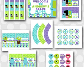 Diy Monster Inc Inspired Kids Birthday by FMDFunkyMonkeyDesign