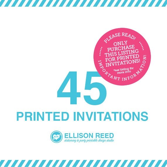 45 professional printed invitation or photo cards with white envelops by Ellison Reed Il_570xn