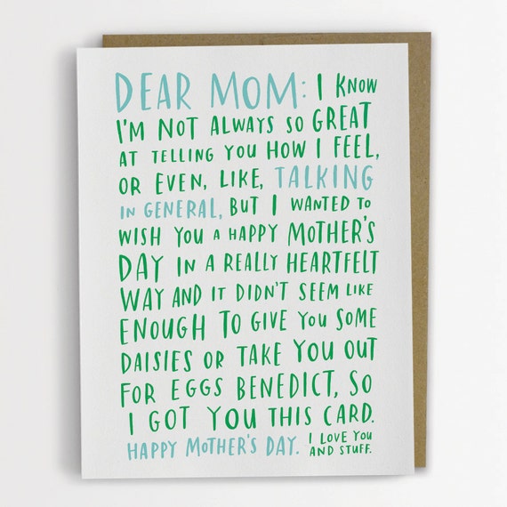 Awkward Mother's Day Card Funny Mother's Day Card