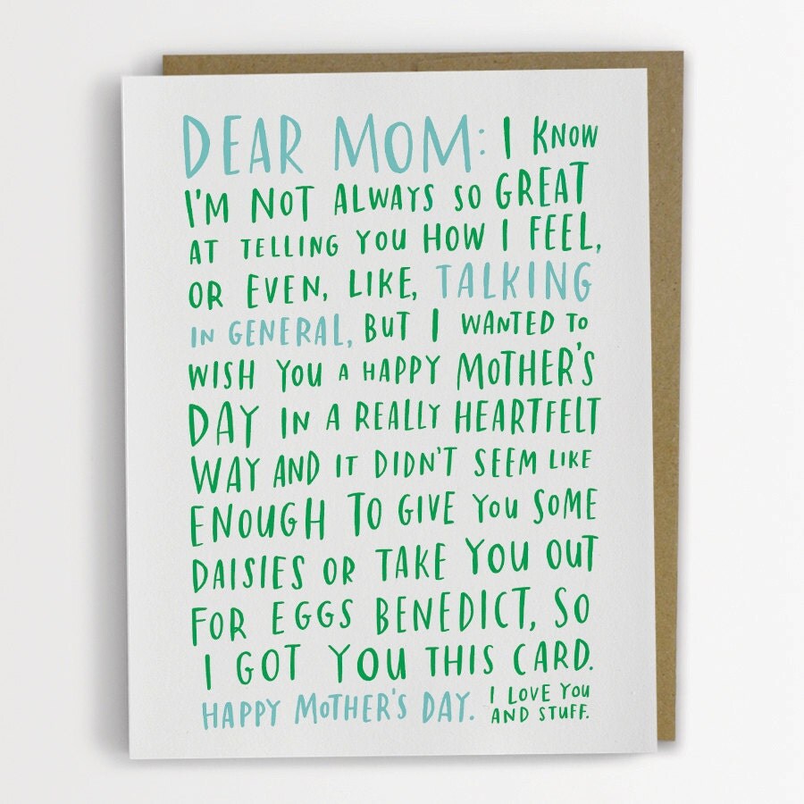 Awkward Mother's Day Card Funny Mother's Day Card
