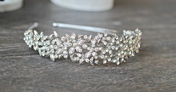 LINA Wide Swarovski Bridal Headband