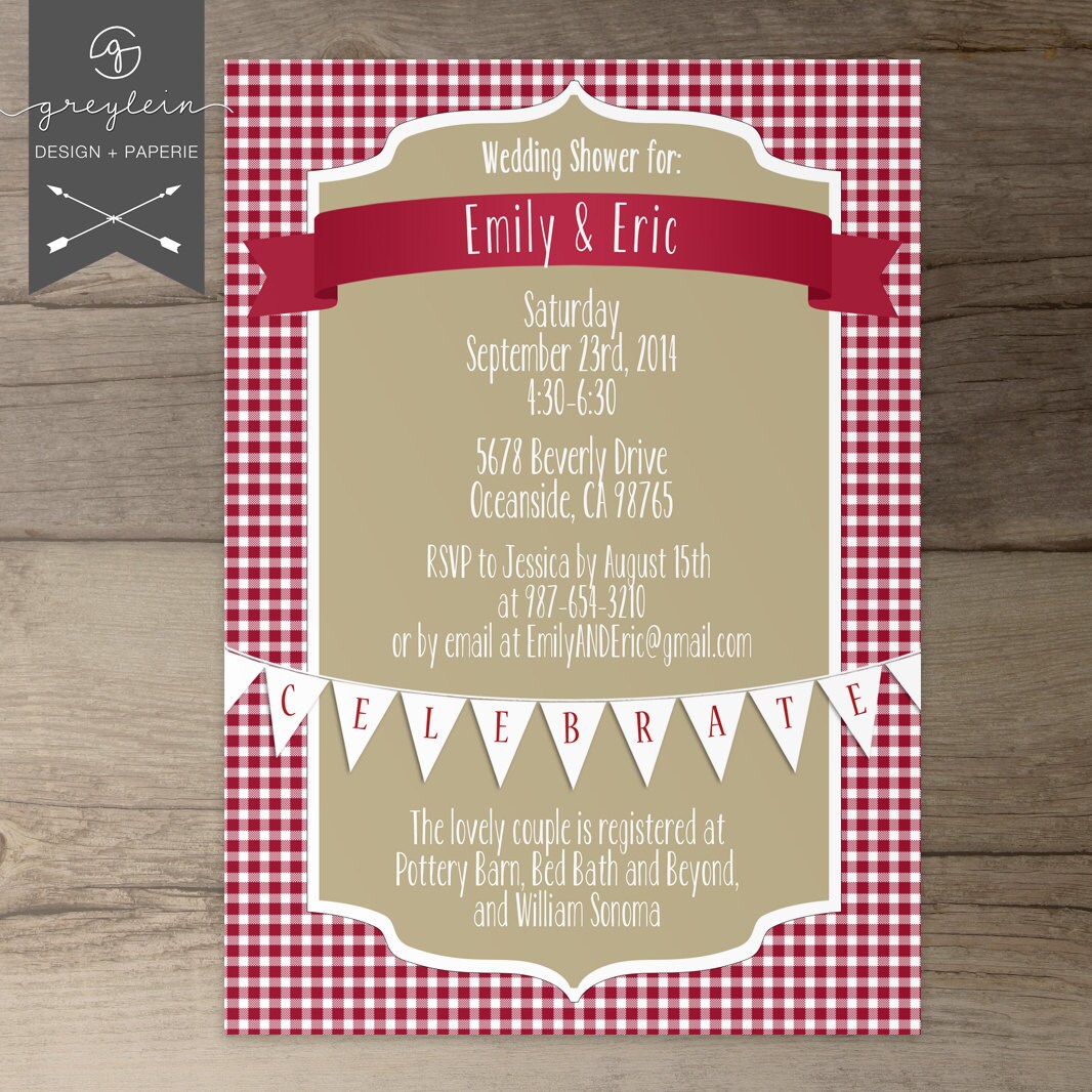 Picnic Themed Baby Shower Invitations 1