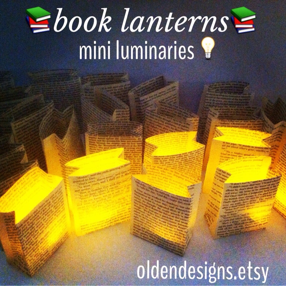 25 Luminaries Book Decorations Book Wedding Book by Oldendesigns