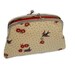 Large Coin purse - metal frame wallet with 2 compartments - Cream swallow fabric floral and Red polka dots