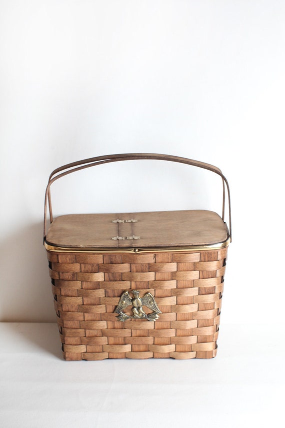 Vintage Extra Large Woven Picnic Basket