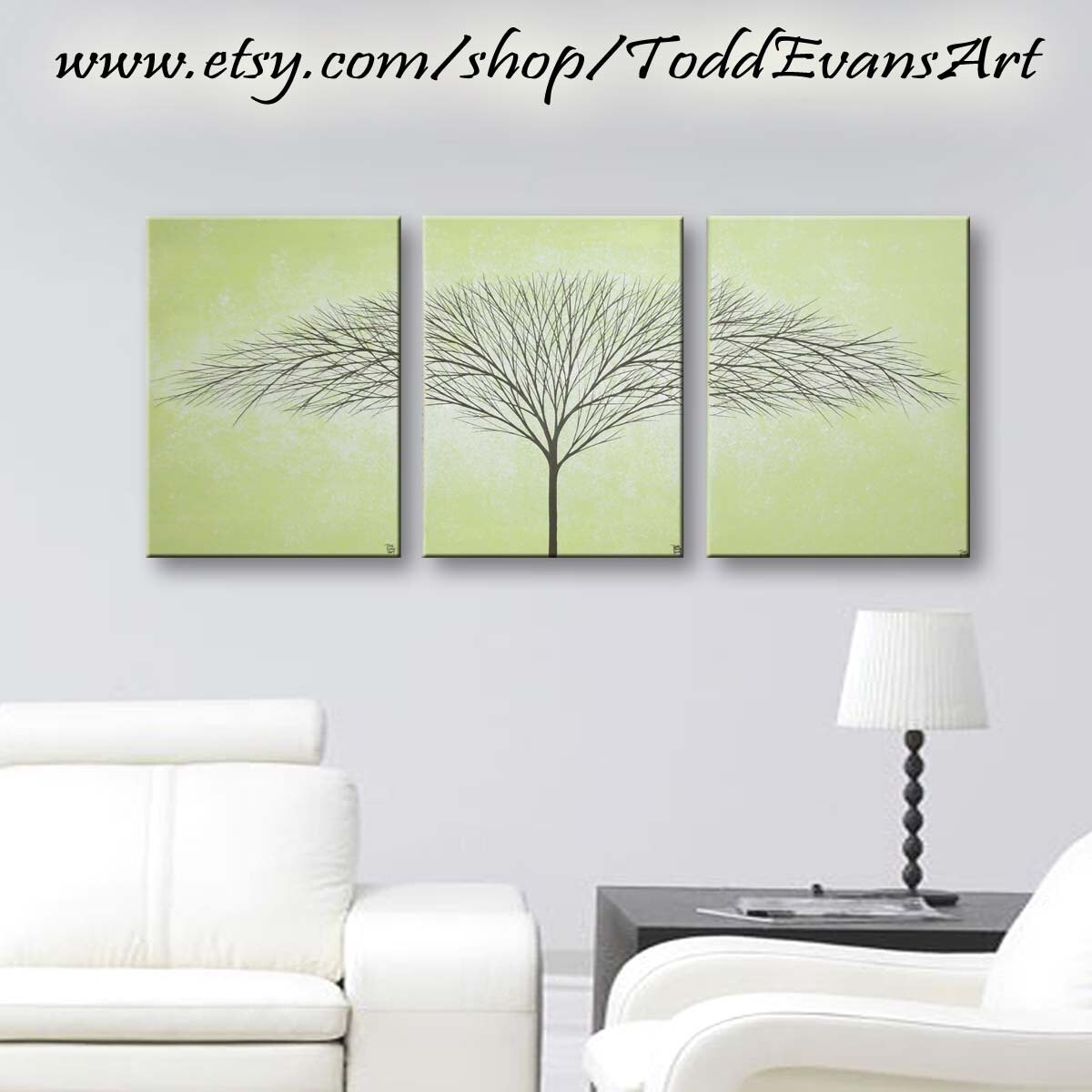 SALE Sage Green Wall Art Canvas Art Home Decor by ToddEvansArt