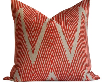 Lacefield Bali in Mandarin Pillow Cover - SAME Fabric BOTH Sides - Invisible Zipper - 18x18, 20x20, 22x22 and lumbar sizes - pillow case