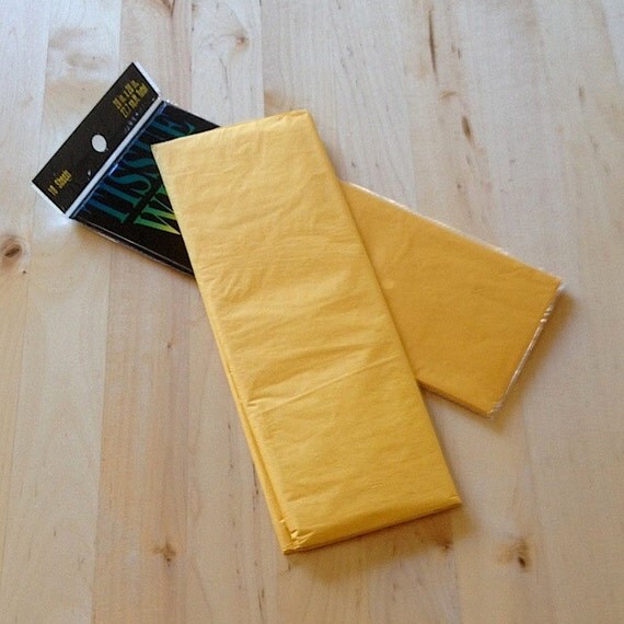 Gold Yellow Tissue Paper - 10 Sheets - Gift Wrap - Craft and Party Supplies Il_570xn