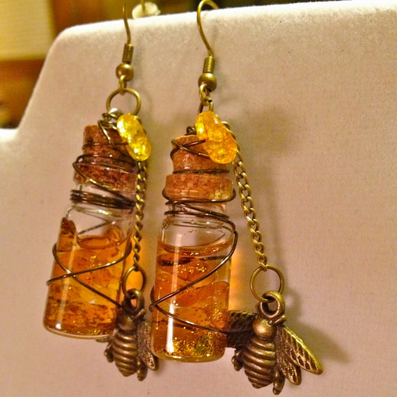 Honey Bee Bottle Charm Jewelry