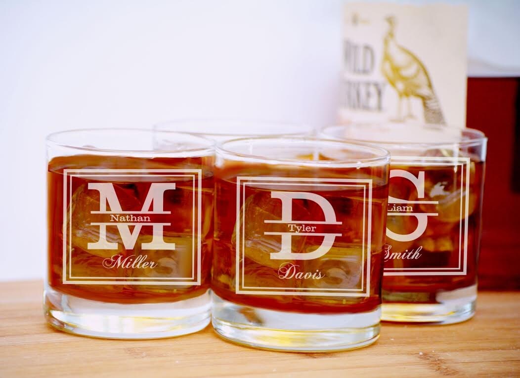 Personalized Wedding Whiskey Glasses Groom by UrbanFarmhouseTampa