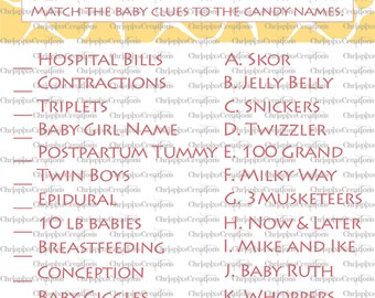 Instant Download- Girl Candy Lion King Baby Shower Game