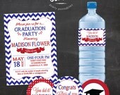 Custom Printable Graduation Package - Chevron - Chalkboard Style - Pick your colors-Includes Invitation + choice of items to match Il_170x135