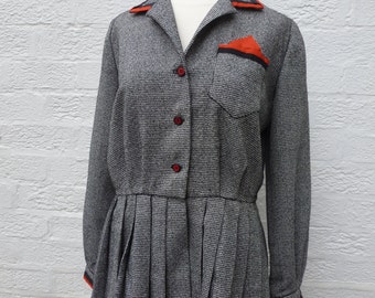 Womens jacket wool clothing 1960s altered vintage upcycled peplum jacket 60s womens clothing recycled vintage eco-friendly London ladieswear