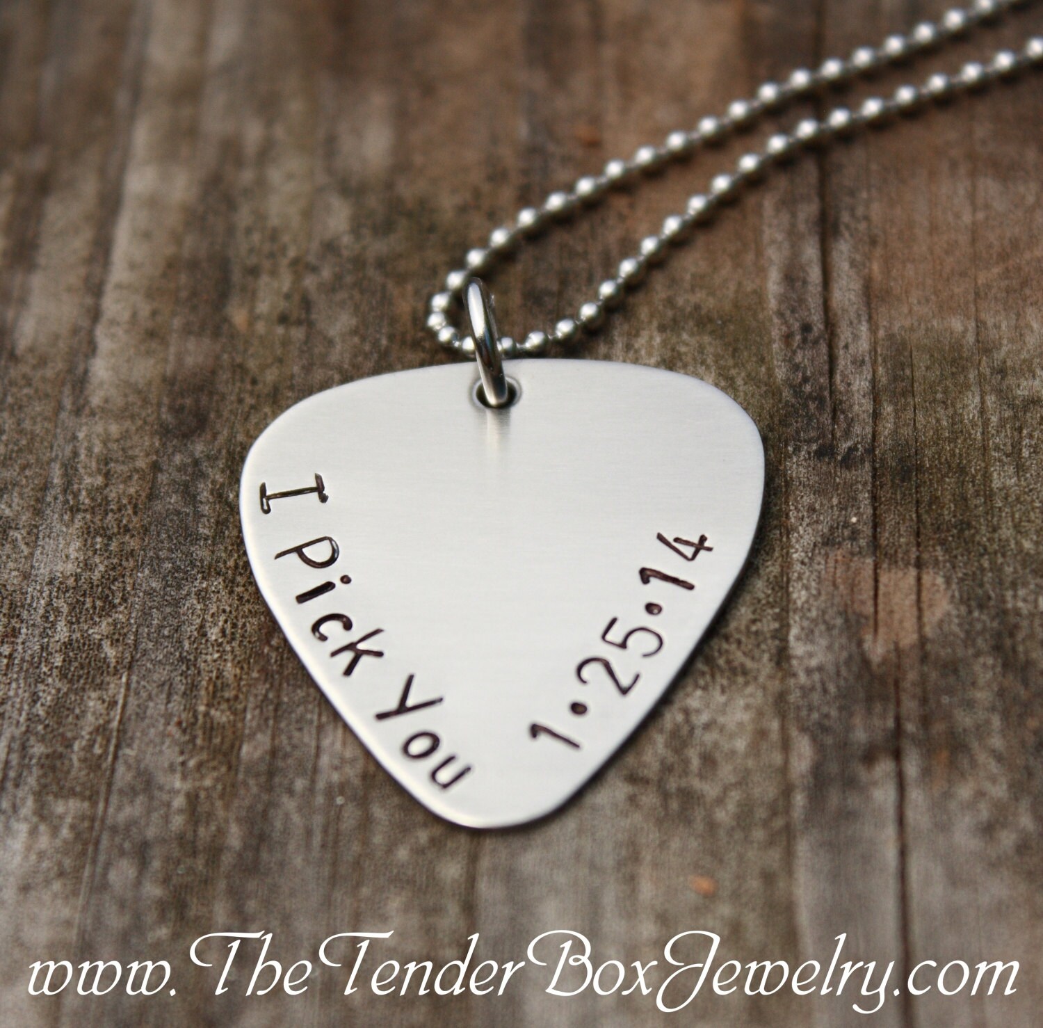 Download Personalized guitar pick I Pick You Save the Date necklace