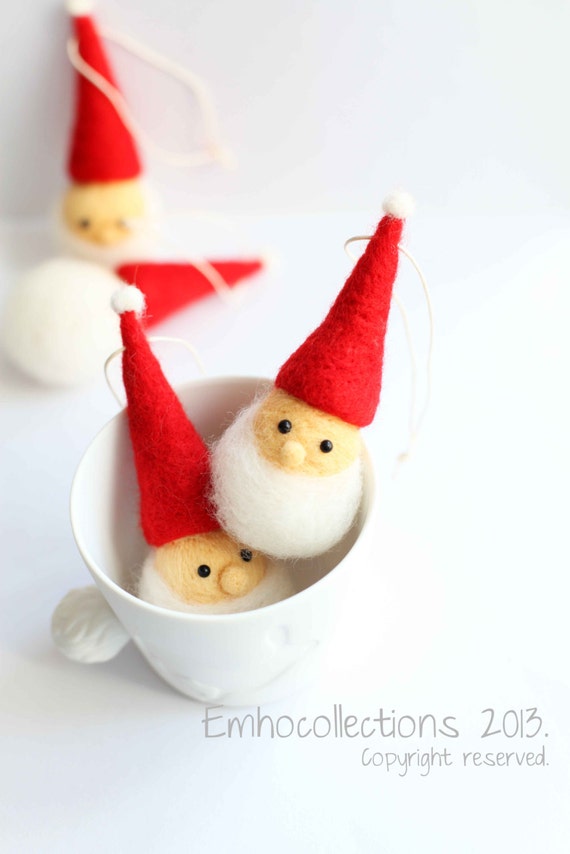 items similar to christmas ornaments needle felted santa items similar to christmas ornaments needle felted santa