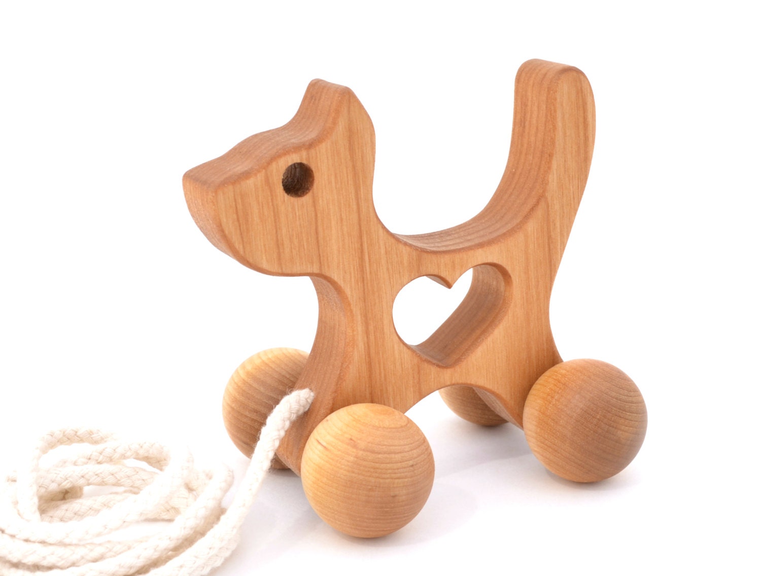 Wood Pull Along Toy Wooden Kitten Toy for a by KeepsakeToys